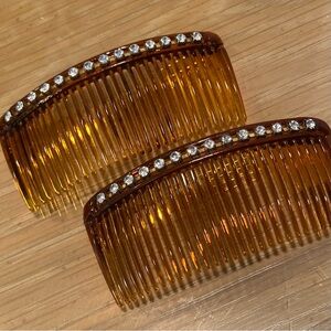2 Vintage 1960s hair adornment rhinestone combs by Tilco
Signed Tilco on back